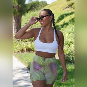 Fabletics Principal Low Impact Sports Bra in Classic White, Size S